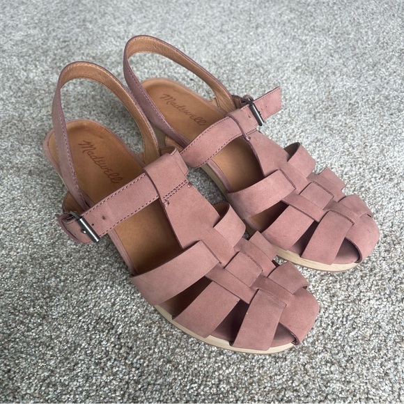 Madewell The Fisherman Sandal Clog in Nubuck Leather Size 9 Faded Mauve Worn 1X - Picture 3 of 8